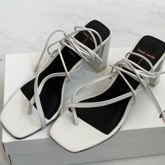 Black Suede Studio Delilah Sandal in White, Size: 8 - Picture 5 of 9
